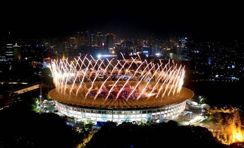 雅加达亚运会体育场音箱灯光系统